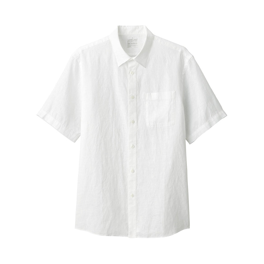 M's Linen washed S/S shirtWhiteXS