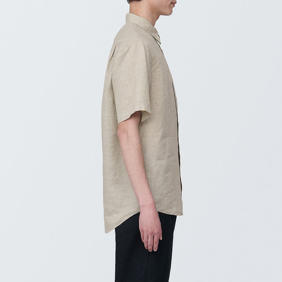 M's Linen washed S/S shirtWhiteXS