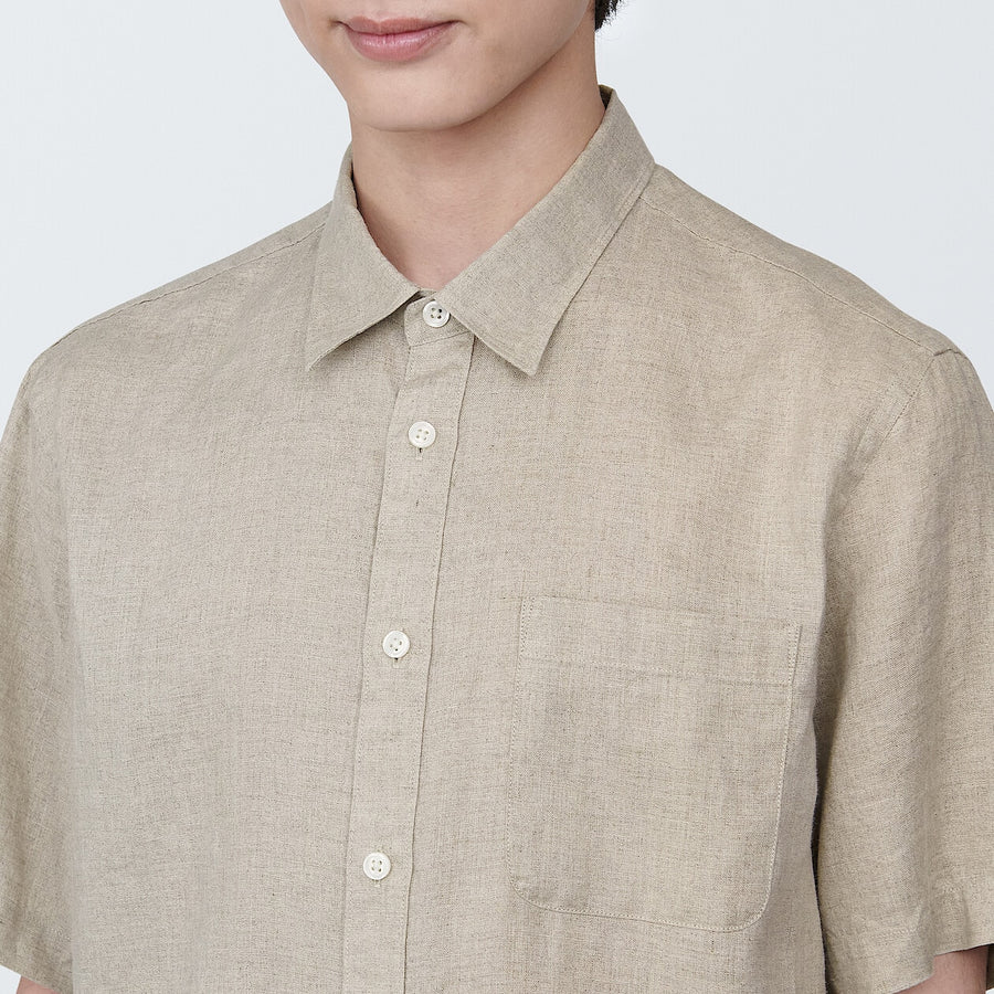 M's Linen washed S/S shirtWhiteXS