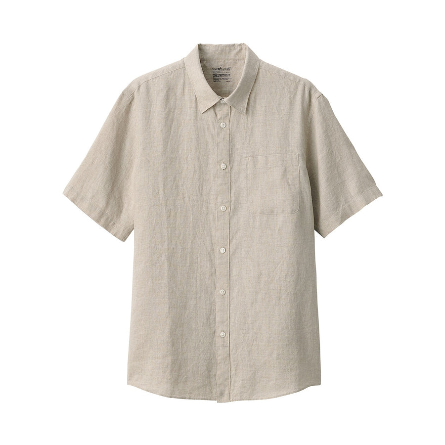 M's Linen washed S/S shirtWhiteXS