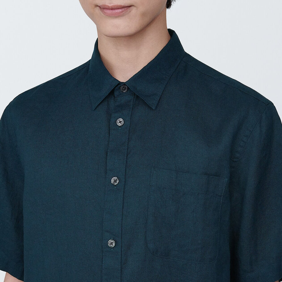 M's Linen washed S/S shirtWhiteXS