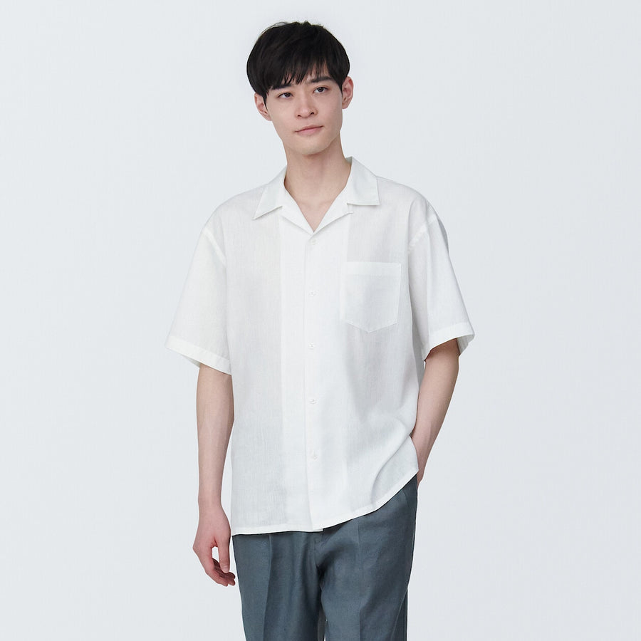 M's Hemp blend S/S shirtWhiteXS