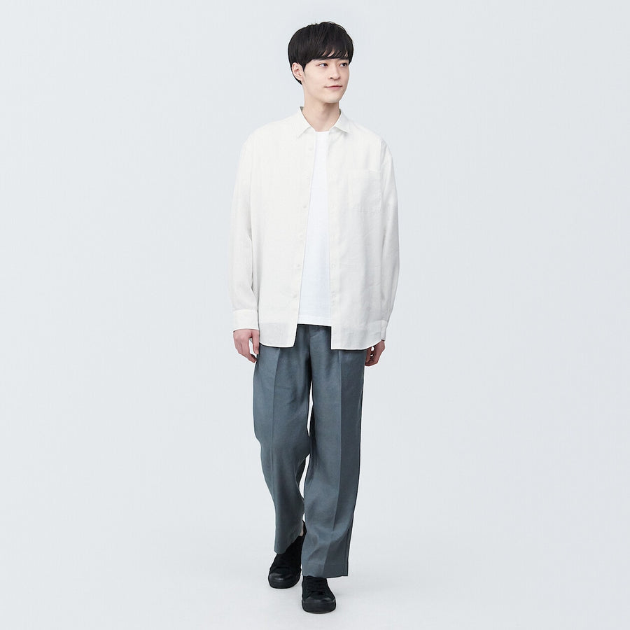 M's Hemp blend  L/S shirtWhiteXS