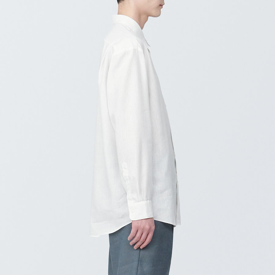 M's Hemp blend  L/S shirtWhiteXS