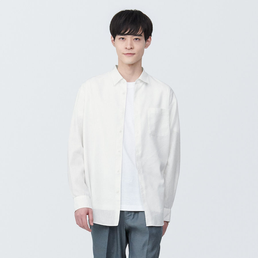 M's Hemp blend  L/S shirtWhiteXS