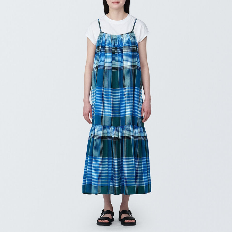 Women's Madras check Camisole dressBlue checkXS