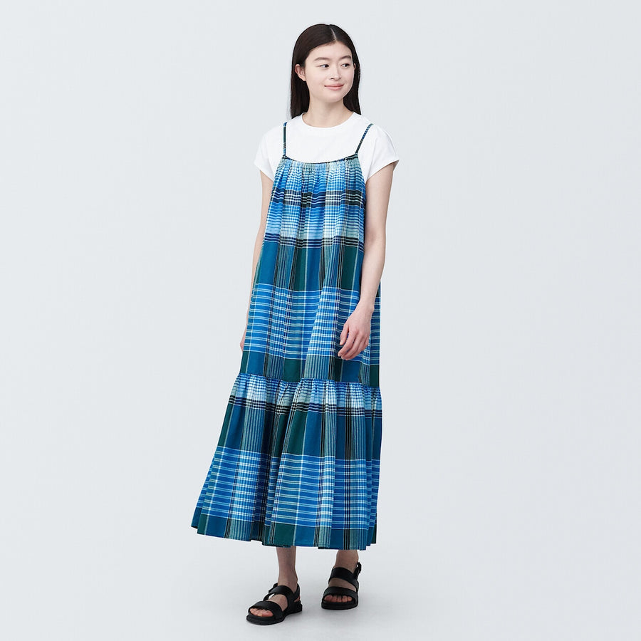 Women's Madras check Camisole dressBlue checkXS