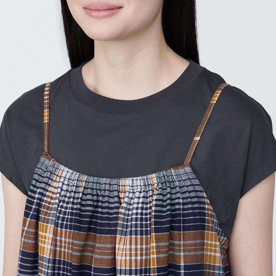 Women's Madras check Camisole dressBlue checkXS