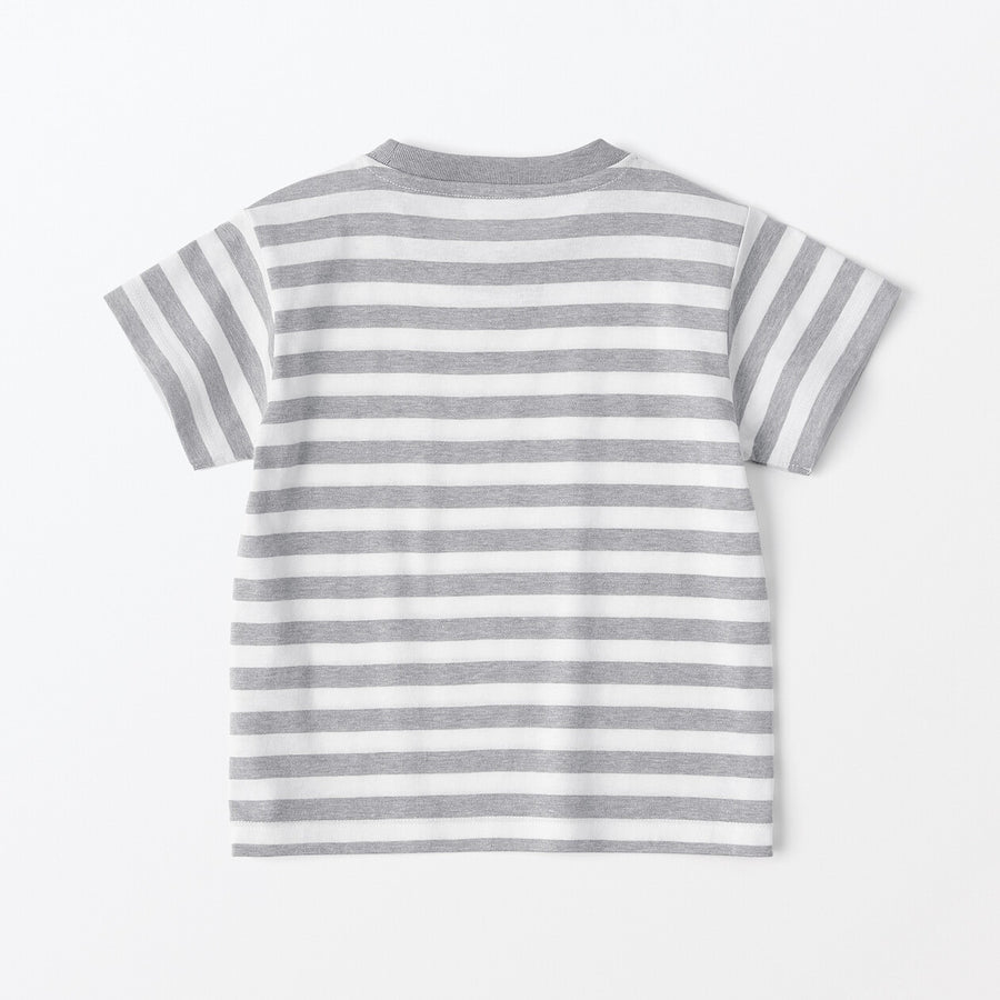 Baby Crewneck S/S T-Shirt(border) Grey Stripe80