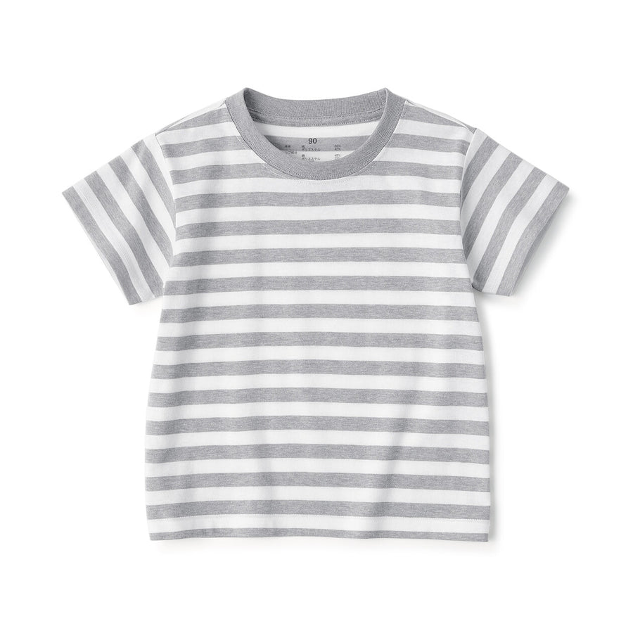 Baby Crewneck S/S T-Shirt(border) Grey Stripe80