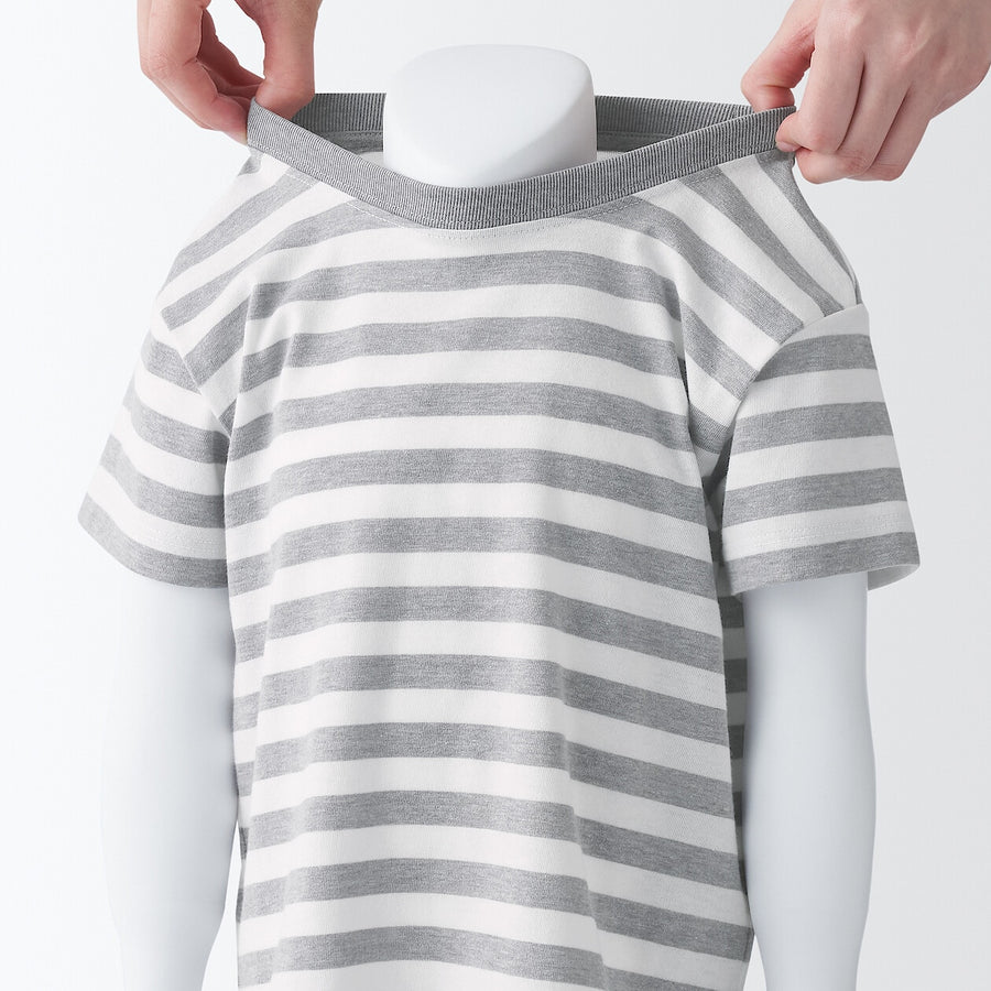 Baby Crewneck S/S T-Shirt(border) Grey Stripe80