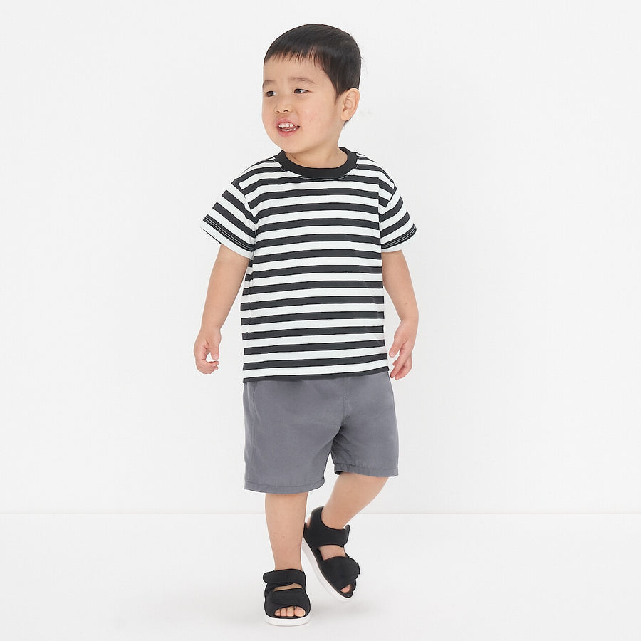 Baby Crewneck S/S T-Shirt(border) Grey Stripe80