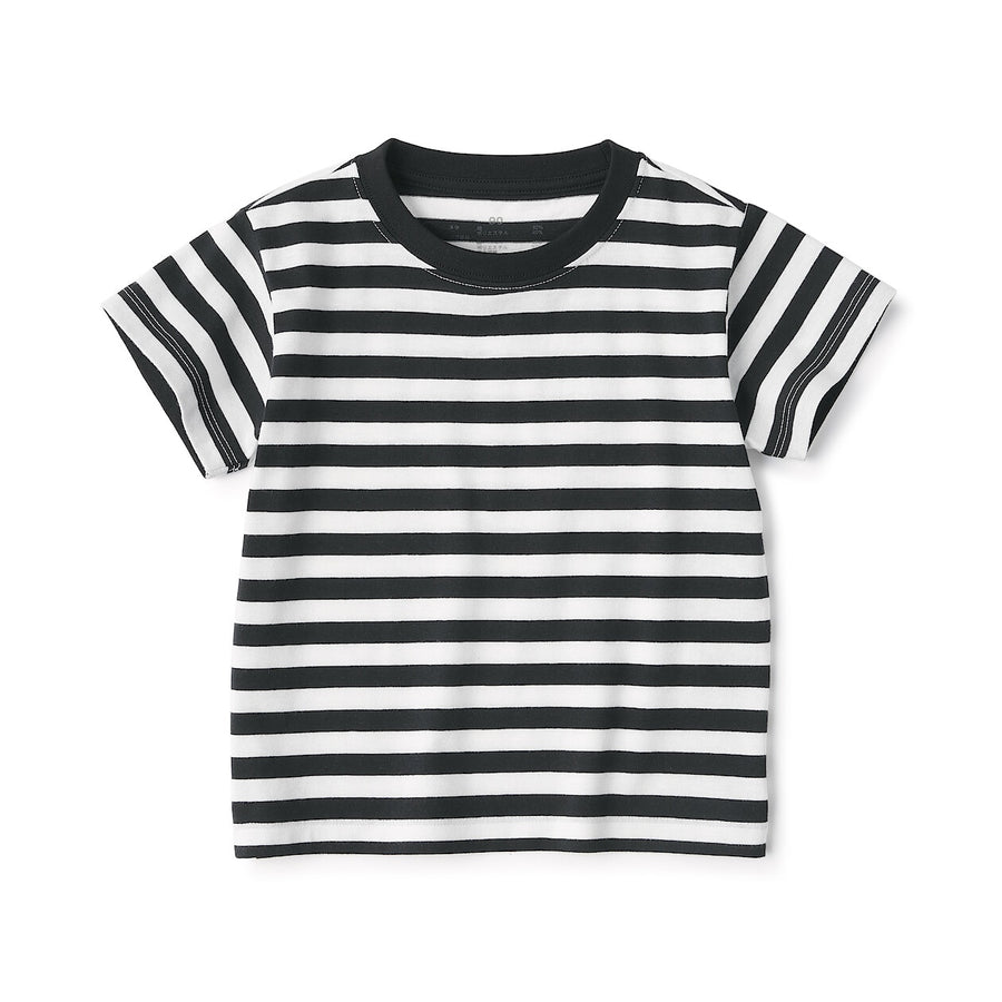 Baby Crewneck S/S T-Shirt(border) Grey Stripe80