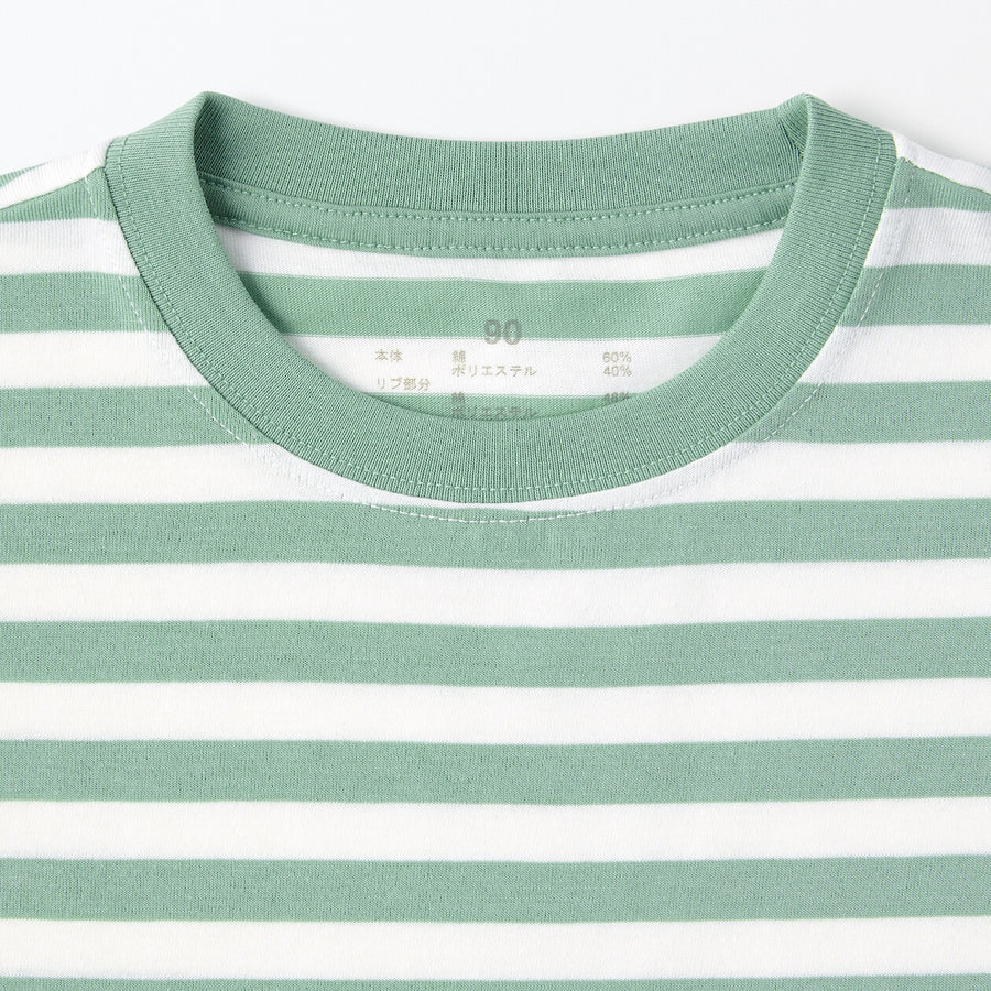 Baby Crewneck S/S T-Shirt(border) Grey Stripe80