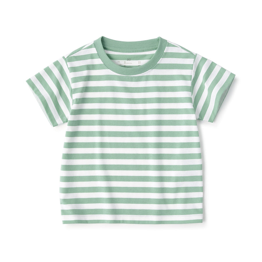 Baby Crewneck S/S T-Shirt(border) Grey Stripe80
