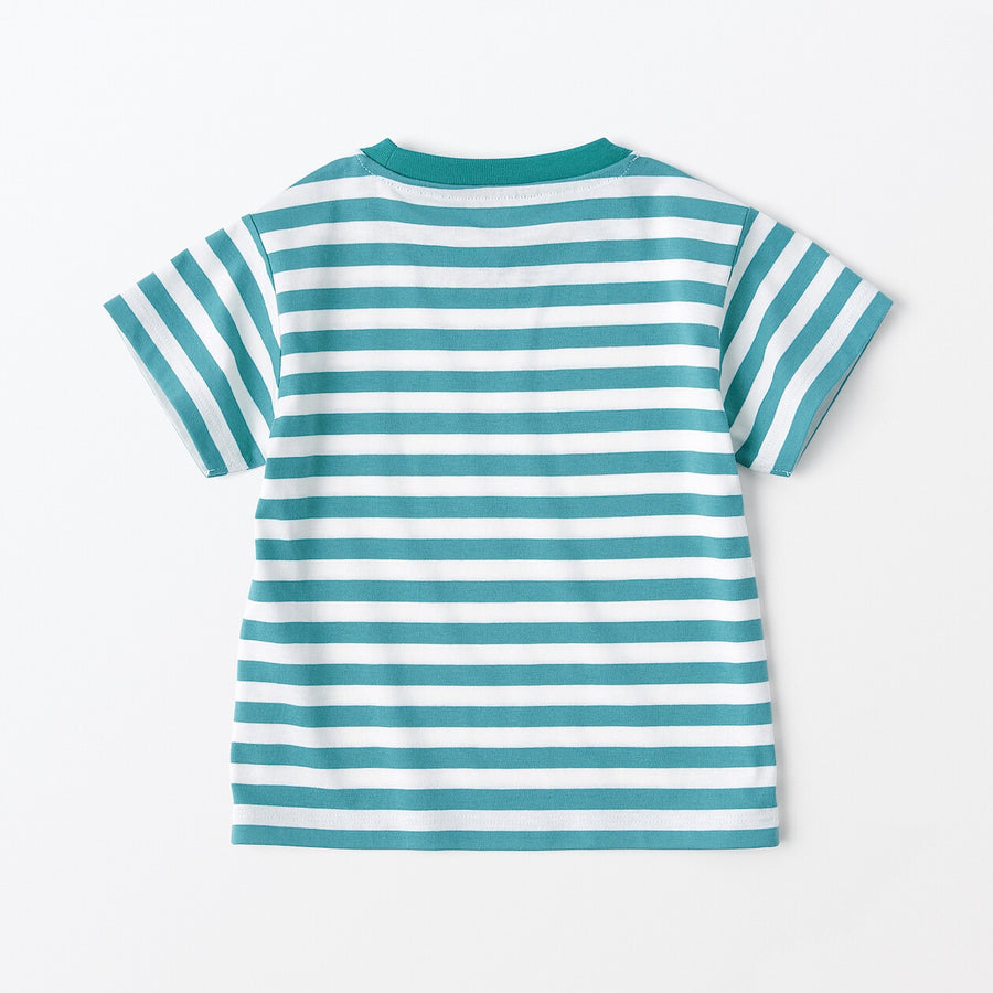 Baby Crewneck S/S T-Shirt(border) Grey Stripe80
