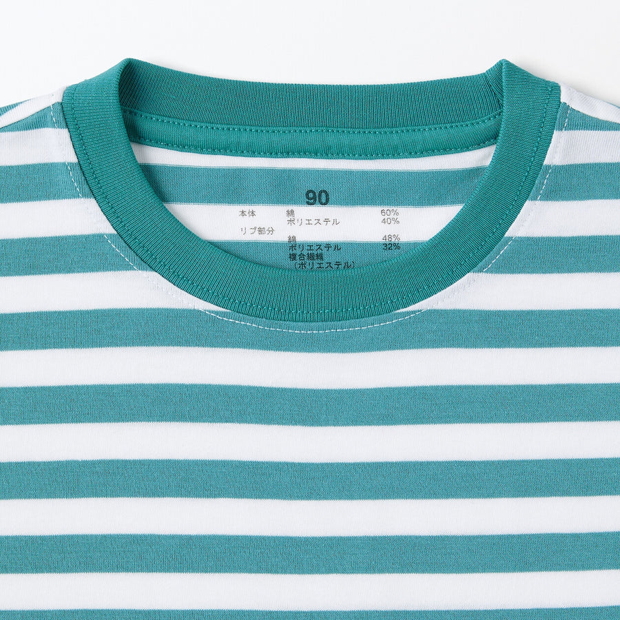 Baby Crewneck S/S T-Shirt(border) Grey Stripe80