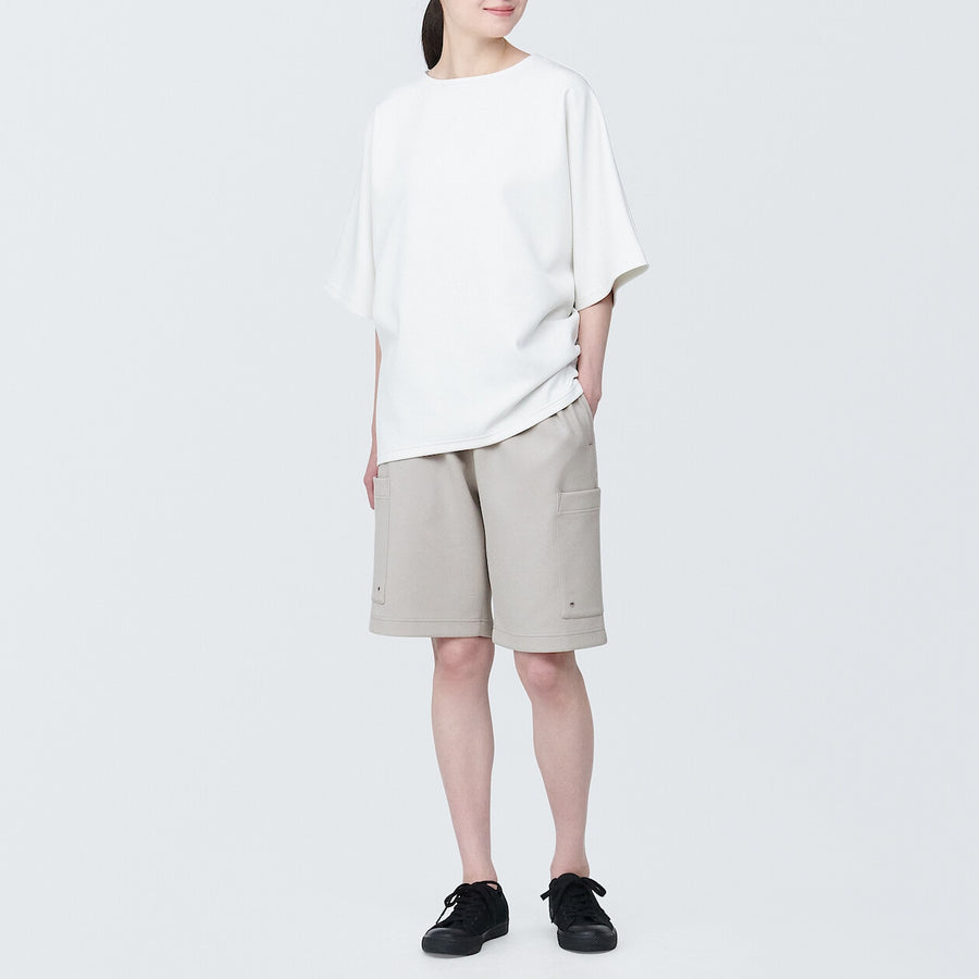 Water repellent double knitted cargo short pantsBlackXS