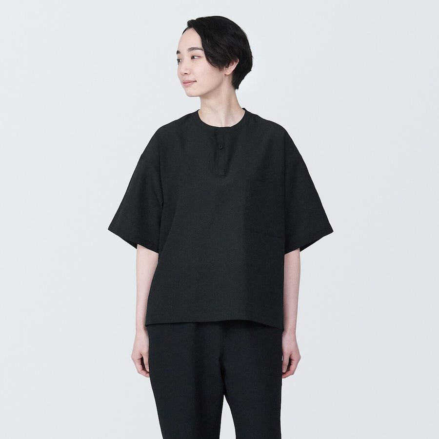 Breathable easy-clean S/S pullover shirt BlackXS