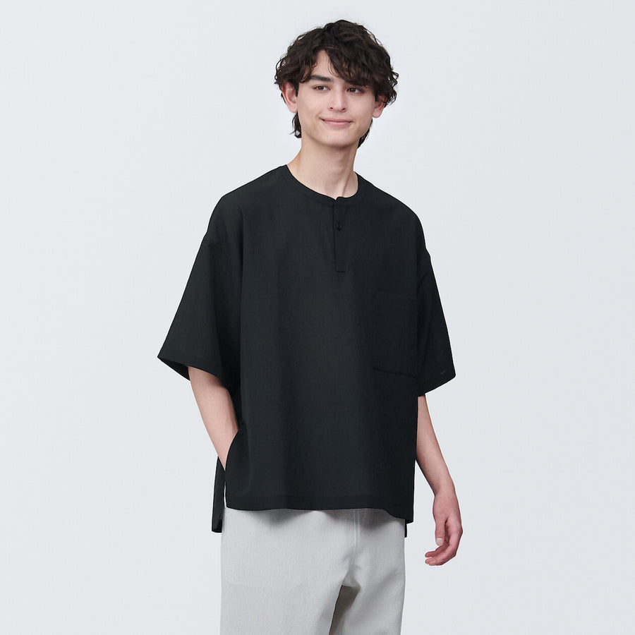 Breathable easy-clean S/S pullover shirt BlackXS