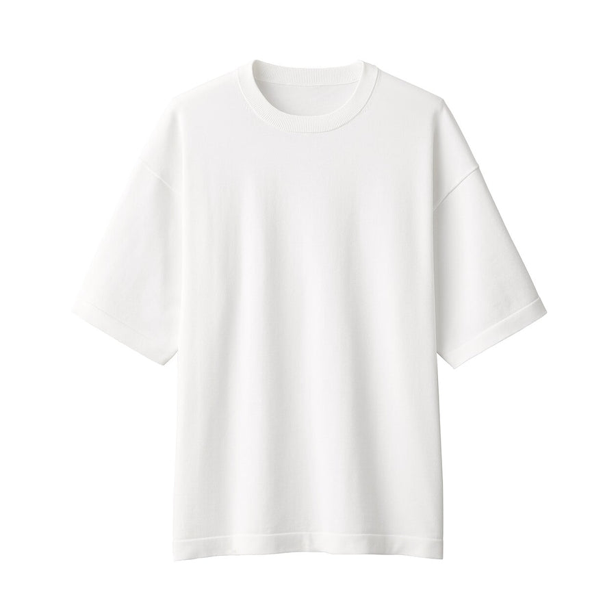 Men's crew neck S/S knitted T-ShirtWhiteXS