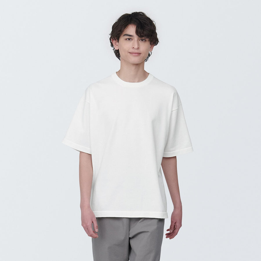 Men's crew neck S/S knitted T-ShirtWhiteXS