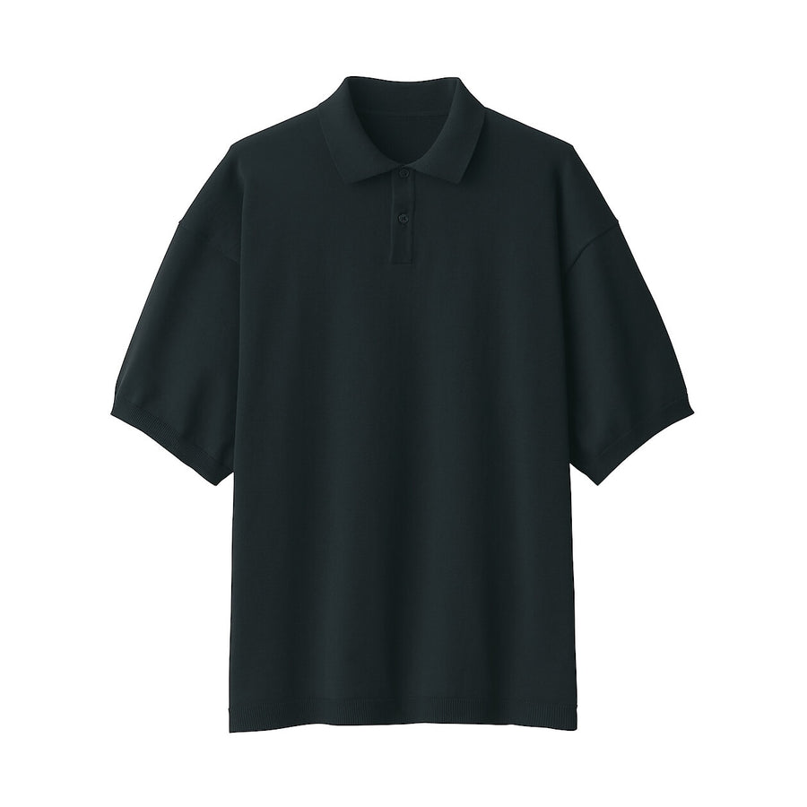 Men's short sleeve knitted polo shirtWhiteXS