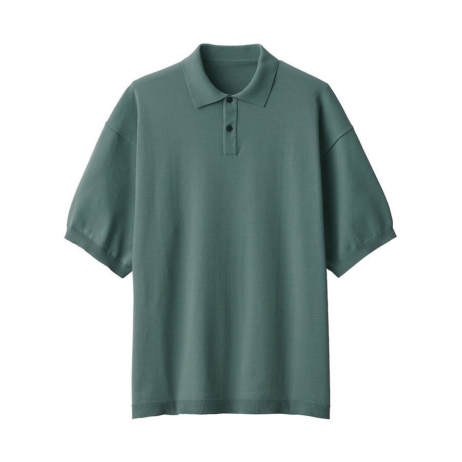 Men's short sleeve knitted polo shirtWhiteXS