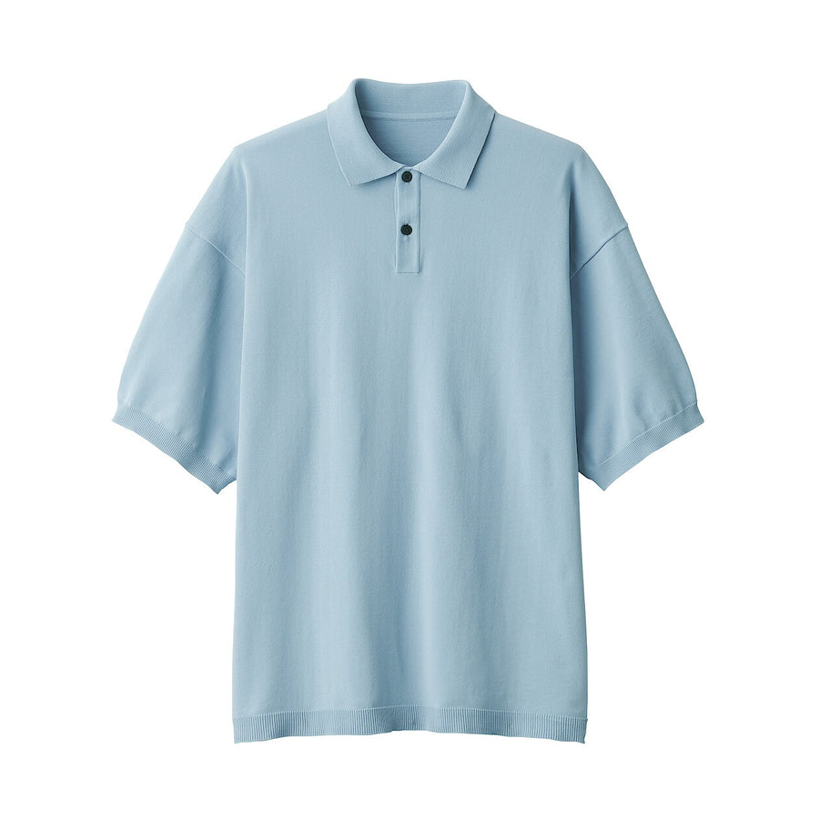 Men's short sleeve knitted polo shirtWhiteXS