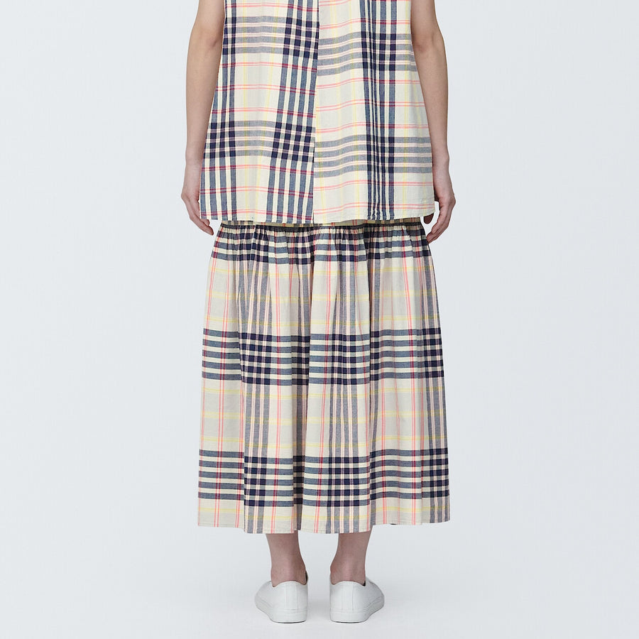 Women's Madras check Flare skirtIvory checkXS