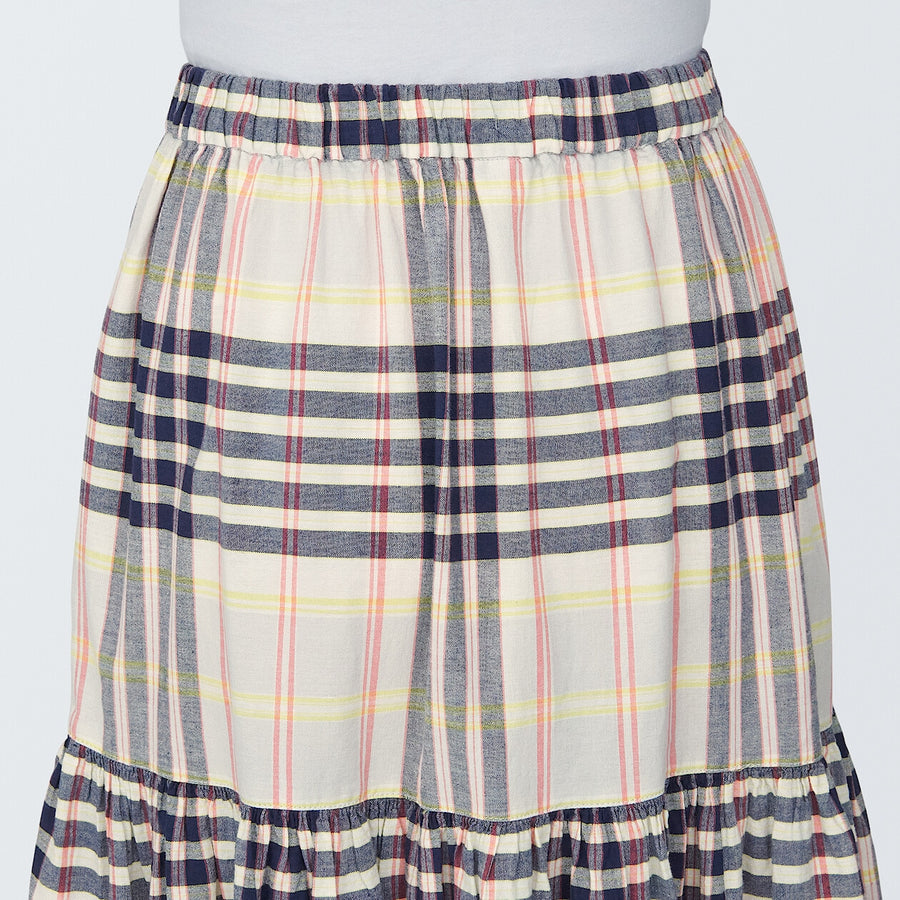 Women's Madras check Flare skirtIvory checkXS