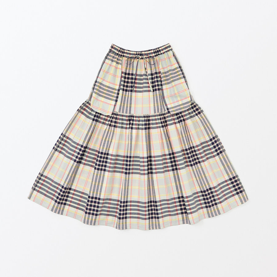 Women's Madras check Flare skirtIvory checkXS