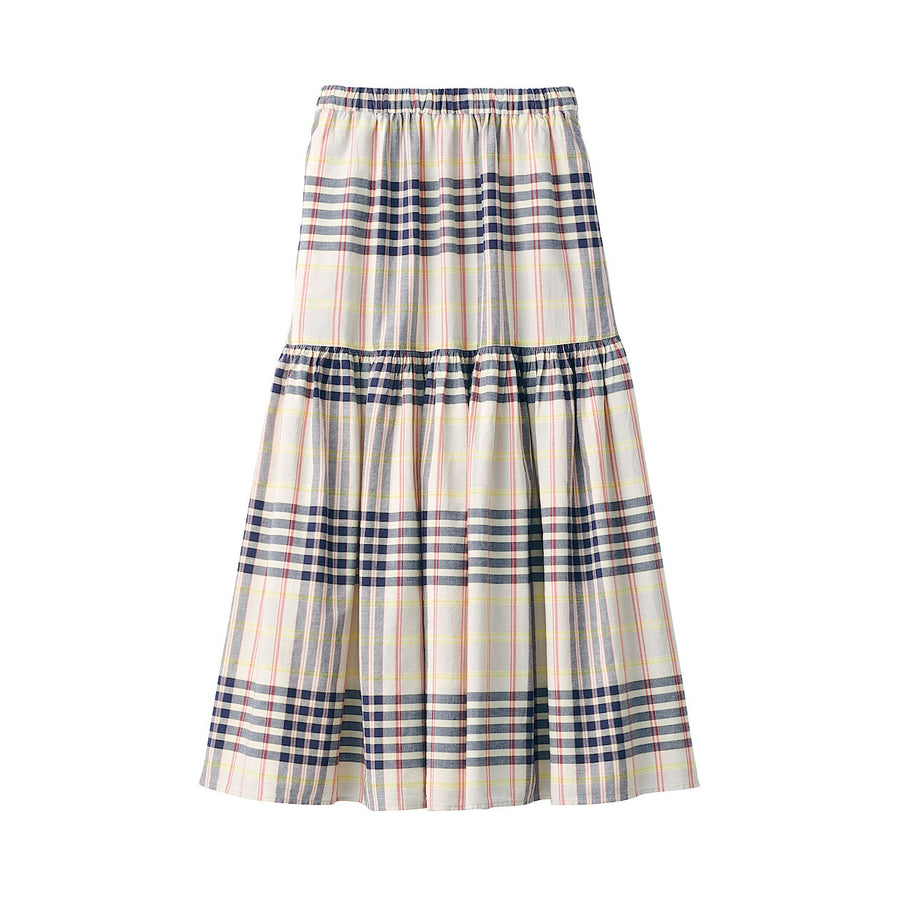 Women's Madras check Flare skirtIvory checkXS