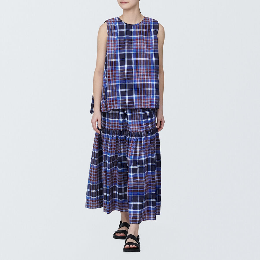 Women's Madras check Flare skirtIvory checkXS