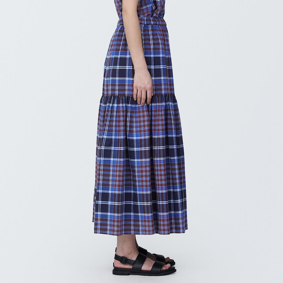 Women's Madras check Flare skirtIvory checkXS