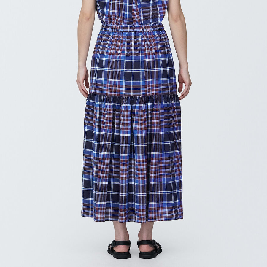 Women's Madras check Flare skirtIvory checkXS