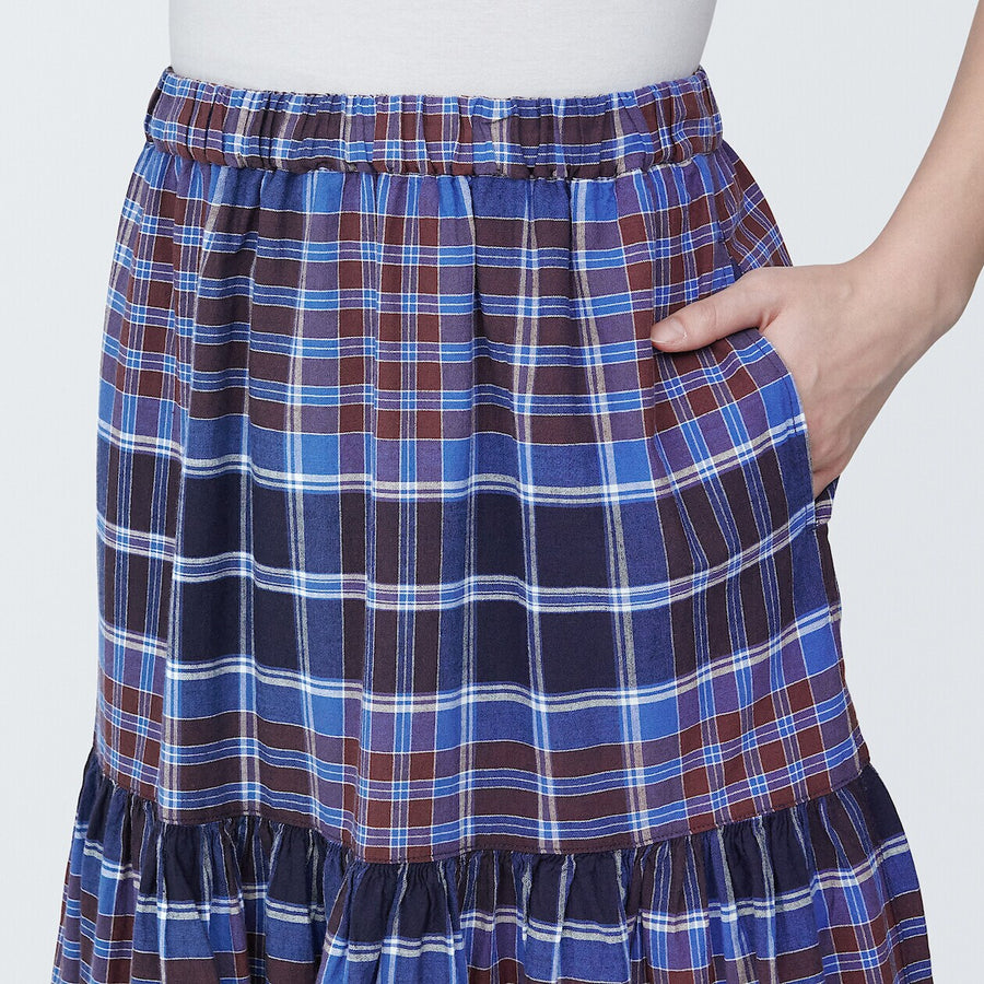 Women's Madras check Flare skirtIvory checkXS