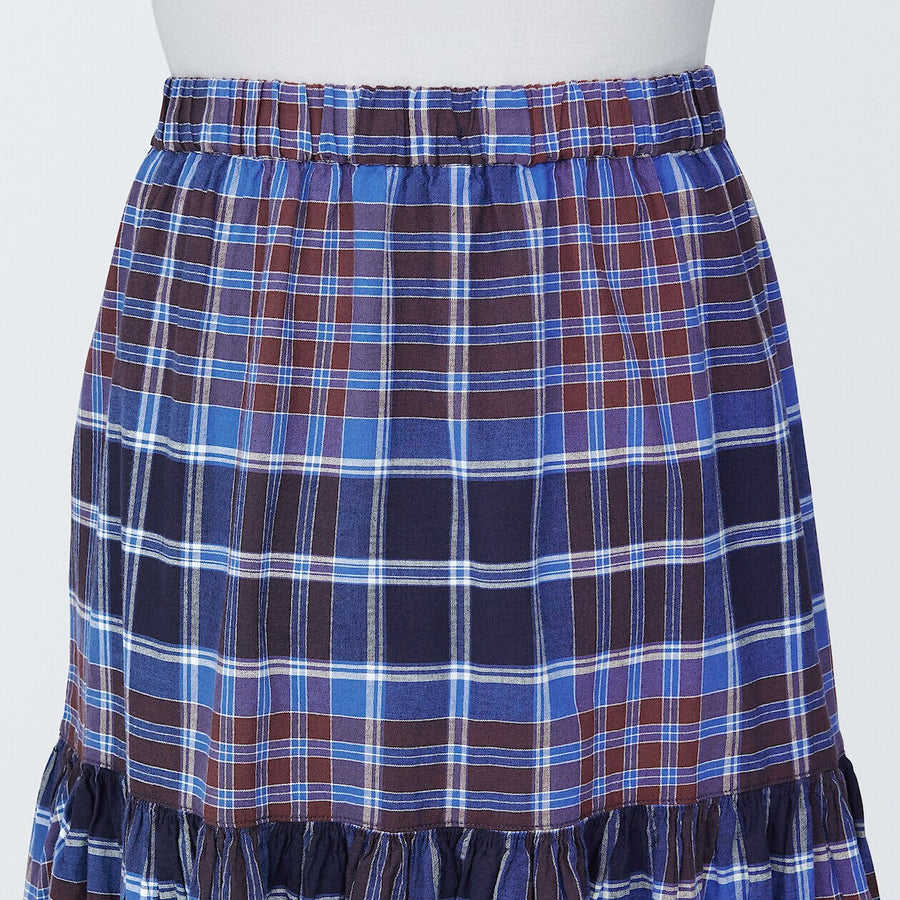 Women's Madras check Flare skirtIvory checkXS