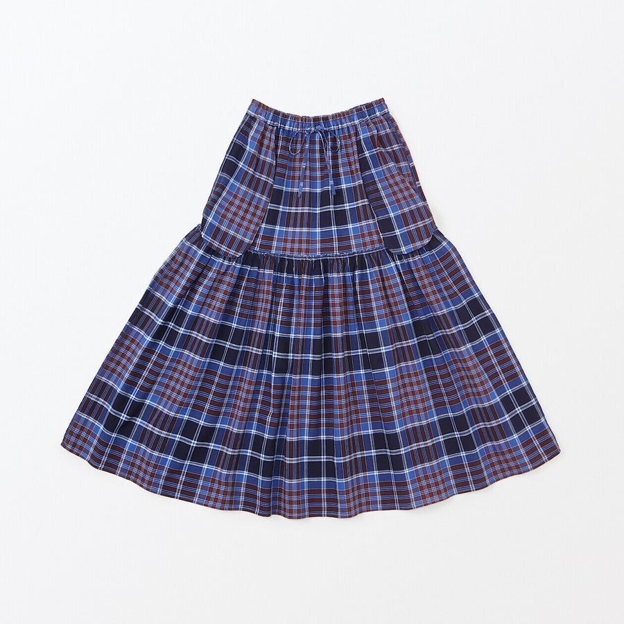 Women s Madras Check Flare Skirt Gingham Mid Length Skirts MUJI Australia