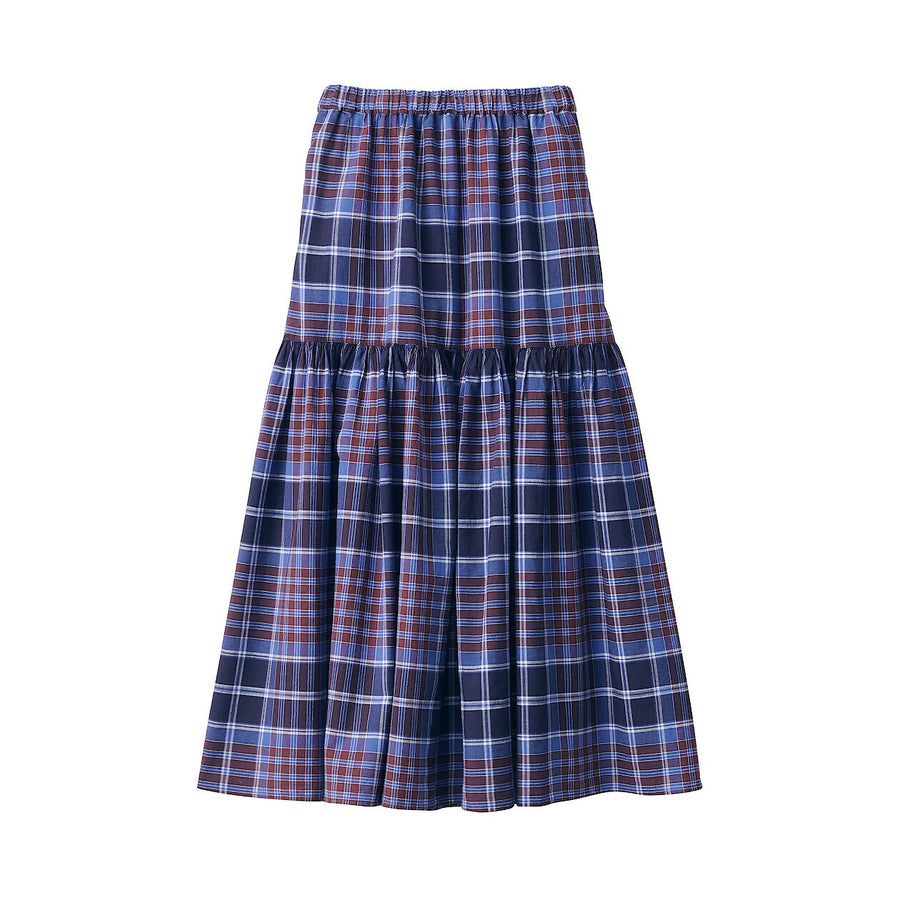 Women's Madras check Flare skirtIvory checkXS