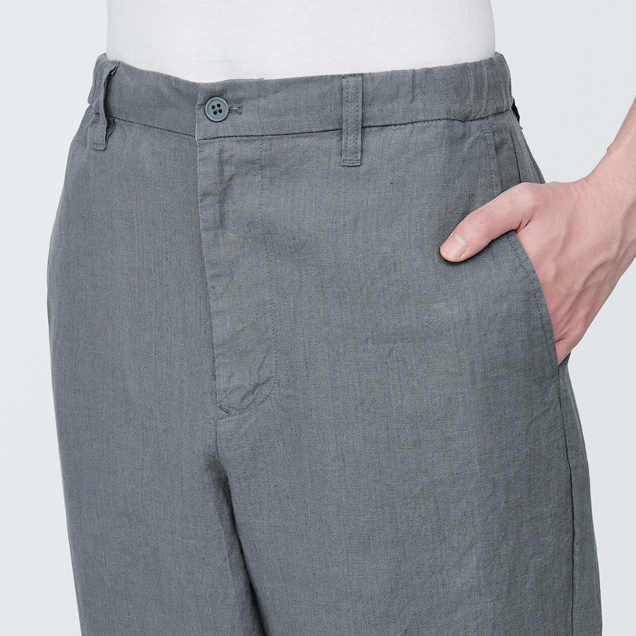 M's Linen tapered pants Medium greyXS