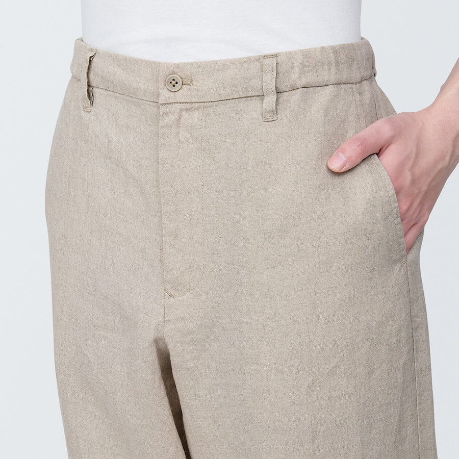 M's Linen tapered pants Medium greyXS