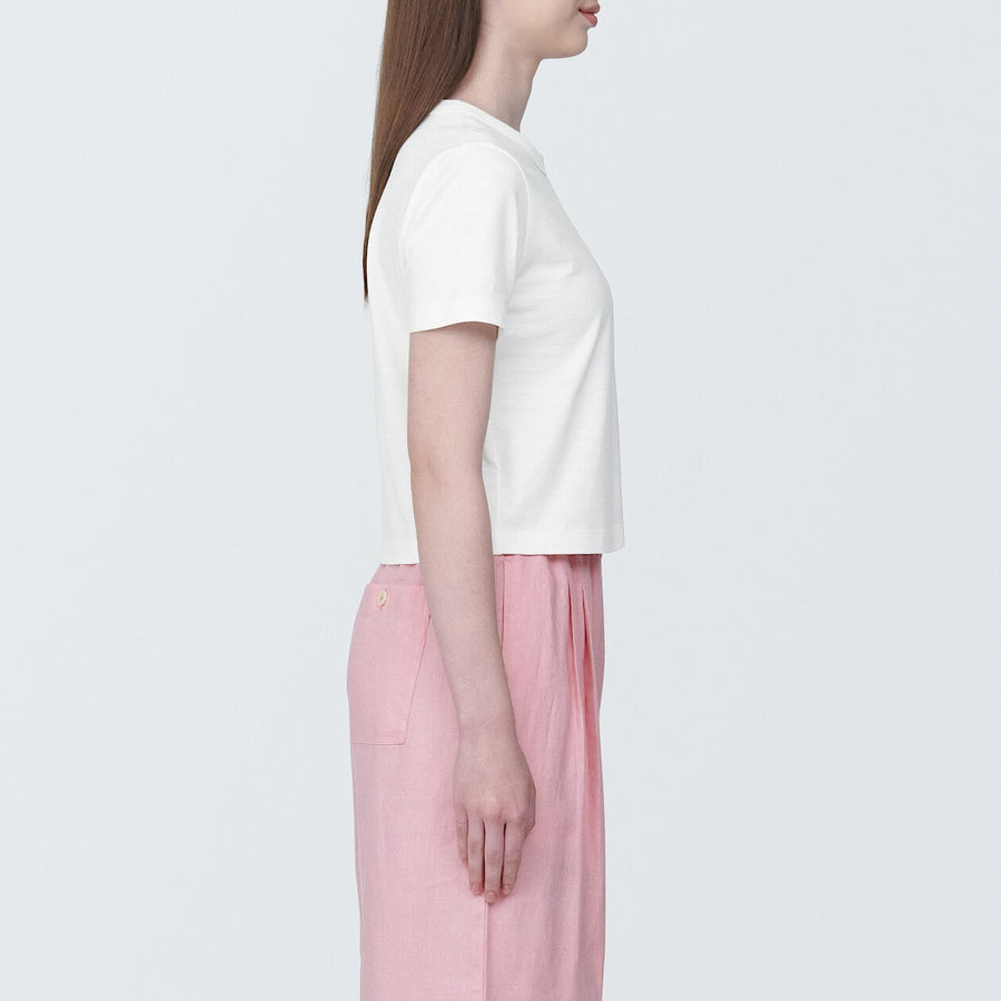 W's Slub Jersey short length Crew neck S/S T-shirtWhiteXS