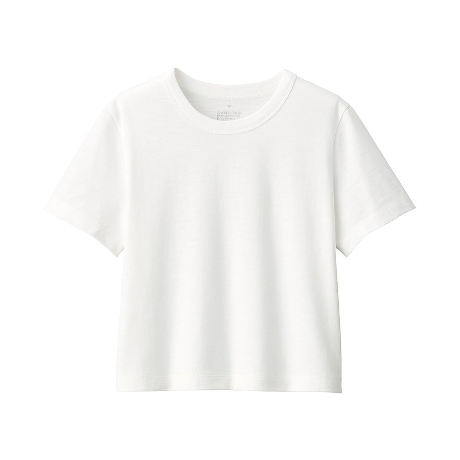 W's Slub Jersey short length Crew neck S/S T-shirtWhiteXS