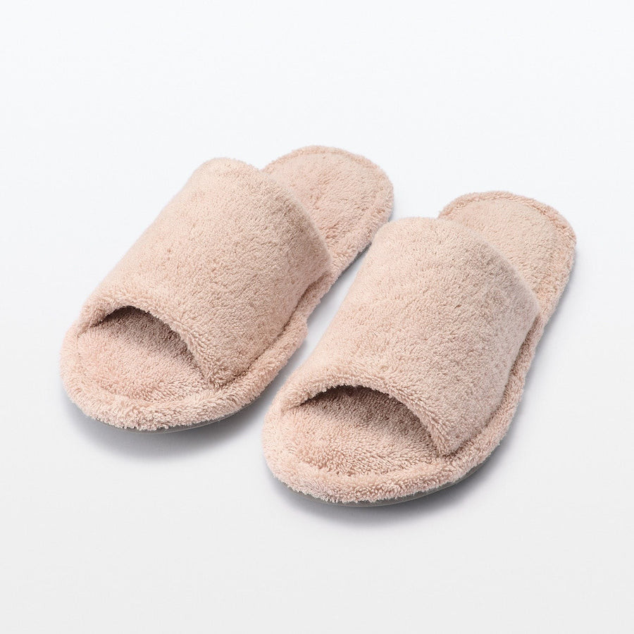 PILE SLIPPERS OPEN TOE