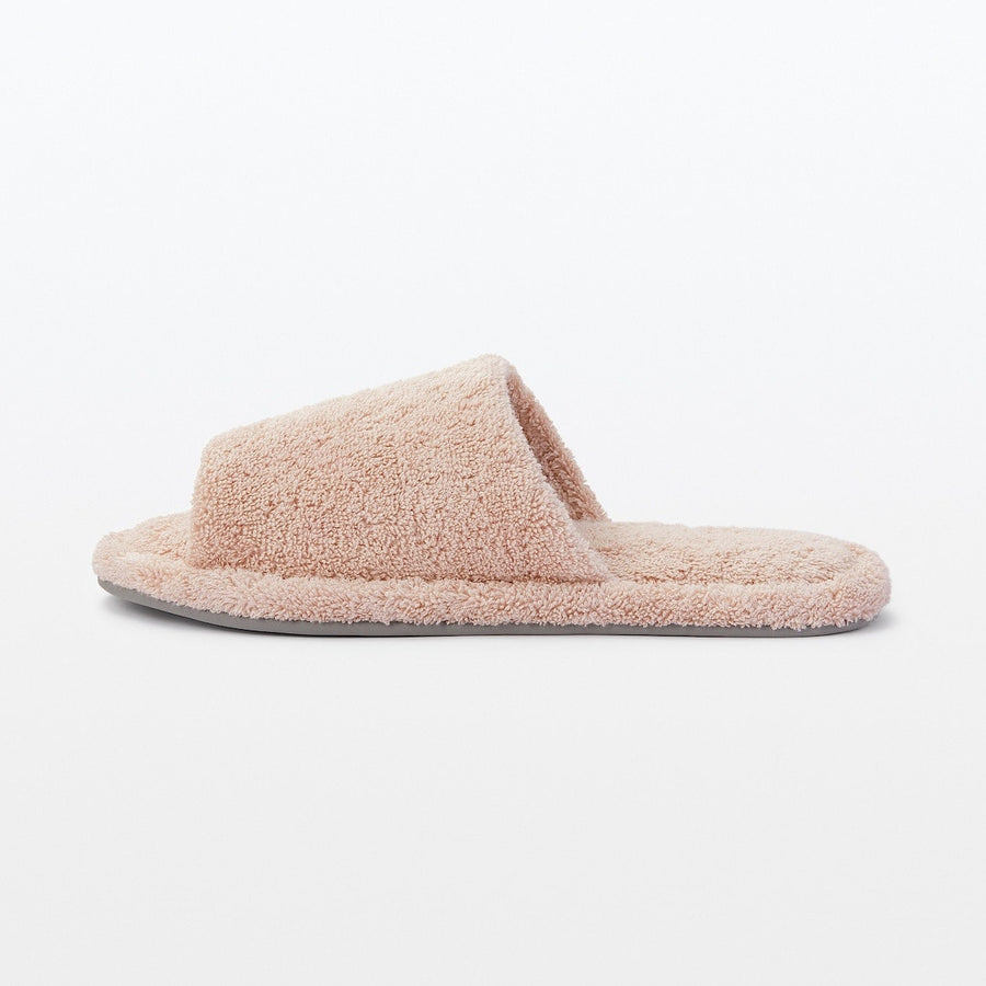 PILE SLIPPERS OPEN TOE