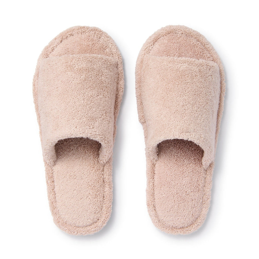 PILE SLIPPERS OPEN TOE