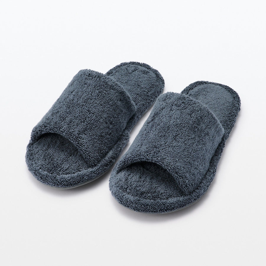 PILE SLIPPERS OPEN TOE