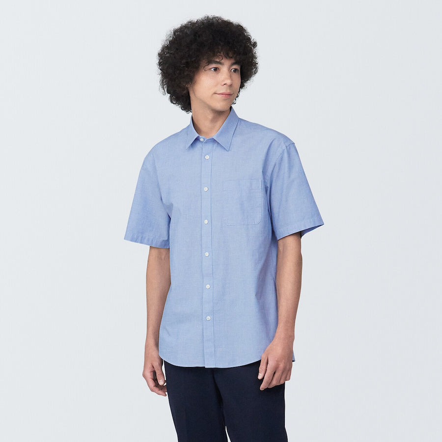 M's Washed broad S/S shirtWhiteXS