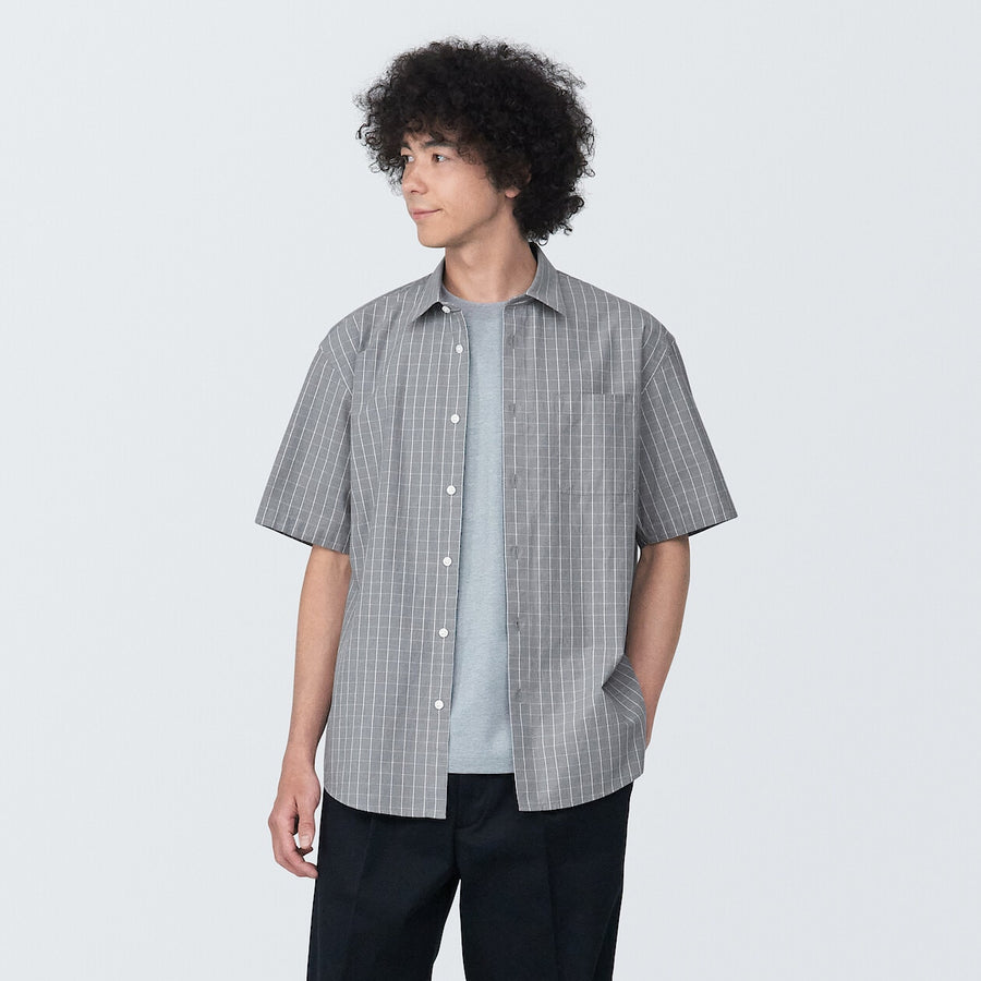 M's Washed broad S/S shirtWhiteXS